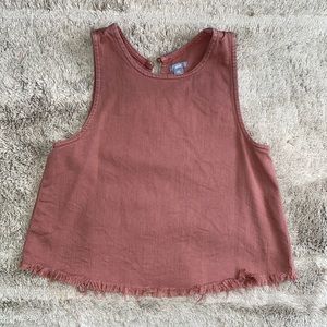 Aerie Denim Fringe Tank EUC